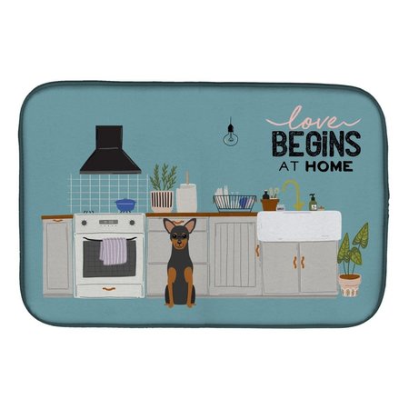 CAROLINES TREASURES 14 x 21 in. Manchester Terrier Kitchen Scene Dish Drying Mat CK7732DDM